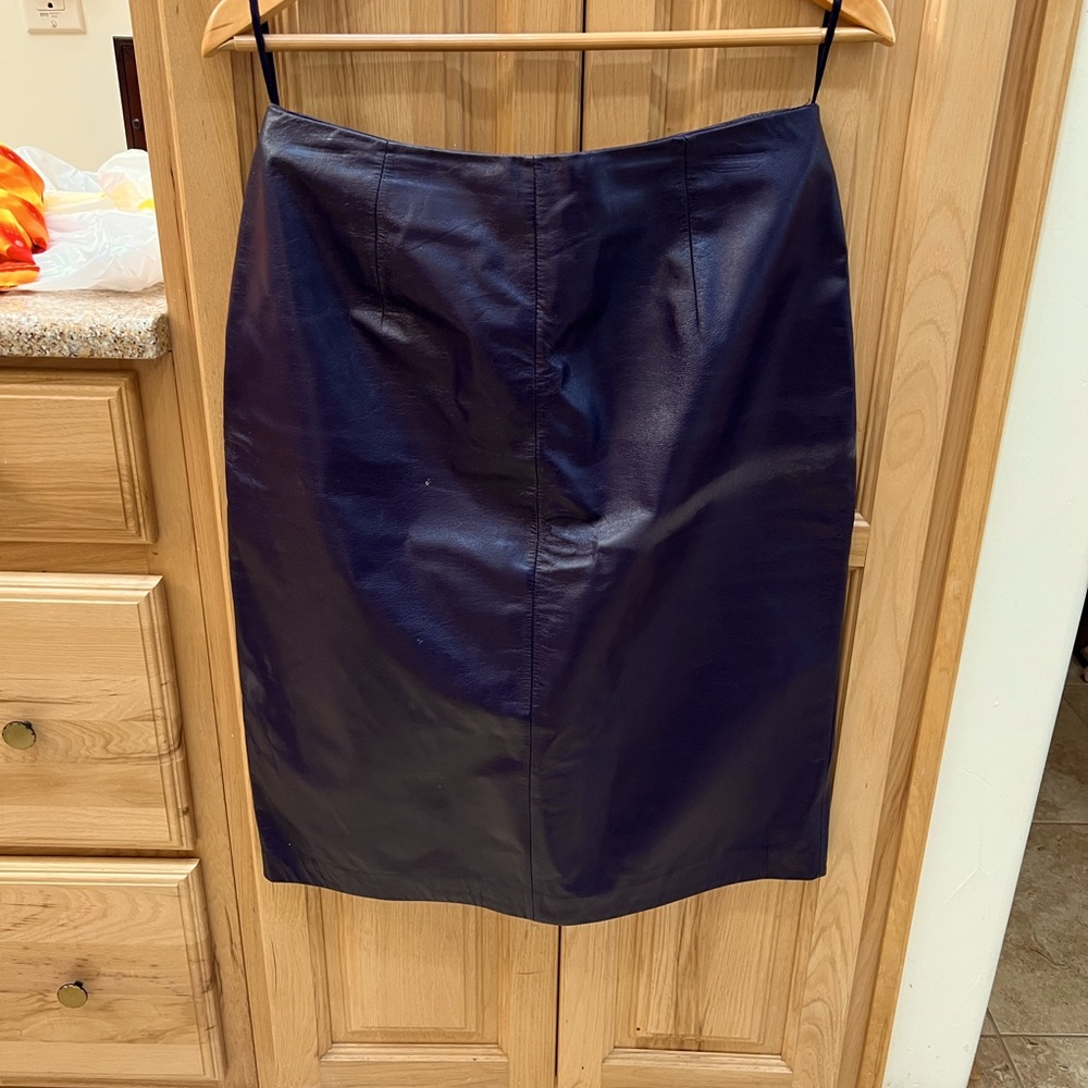Pleather purple skirt.